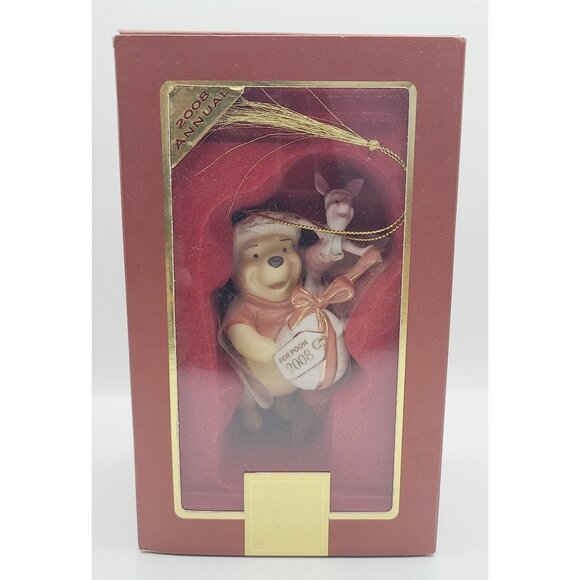 Lenox 2008 Pooh's Perfect Present Annual Winnie The Pooh & Piglet Ornament W/Box - Picture 2 of 12